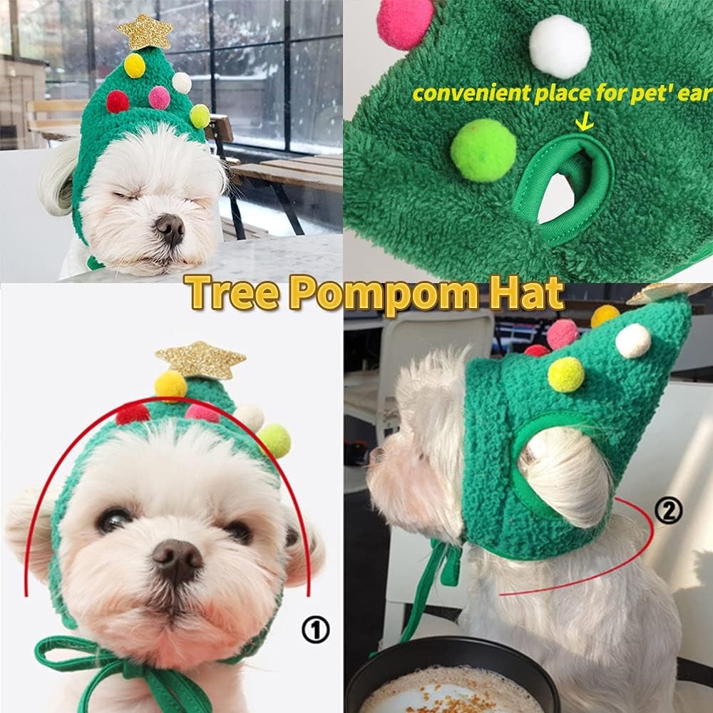 🎄Aranyos karácsonyfa sapka pomponokkal