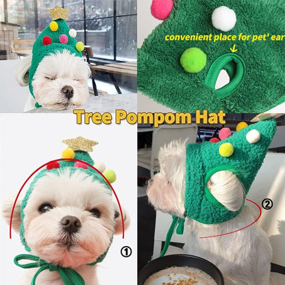 🎄Aranyos karácsonyfa sapka pomponokkal