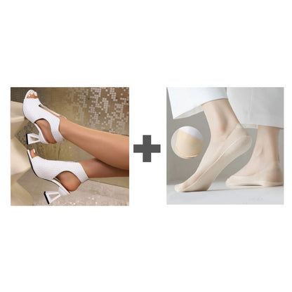 ✨ Kényelmes és stabil magas sarkú cipők | Elegáns, nyitott orrú női szandálok nyári partikra 👡💕