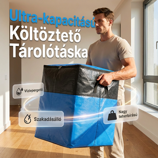🚚📦 Összecsukható tároló és költöztető táska – extra nagy kapacitás, lapra hajtható, megerősített fogantyúk! 🏠👜 Otthoni szervezéshez és költözéshez tökéletes. Utánvéttel!
