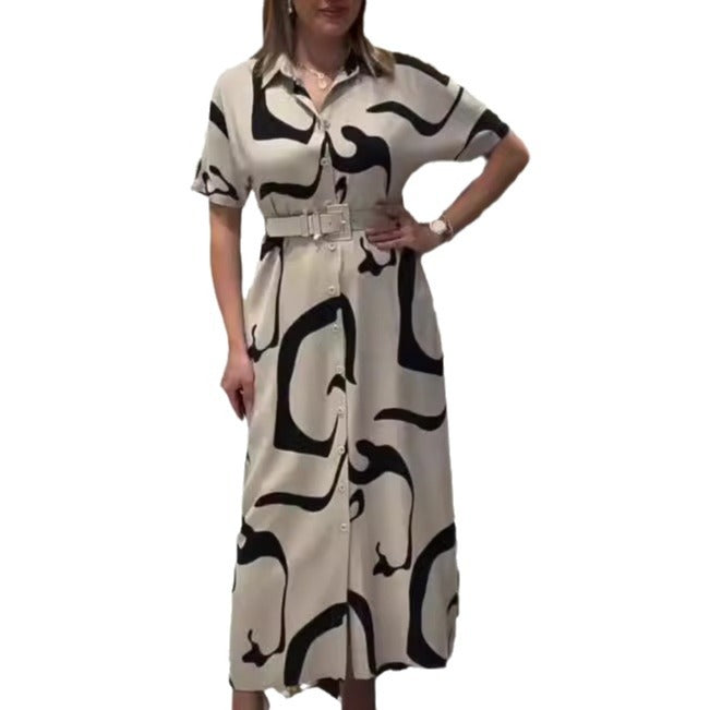 😍【S-5XL】Elegáns mintás ingruha