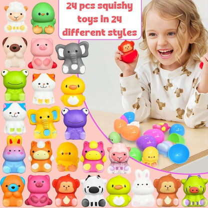 Lassan Kelő Squishy Játék Húsvétra | 12/24 DB Előretöltött Tojás - Kreatív Játék, Szenzoros Élmény Gyerekeknek