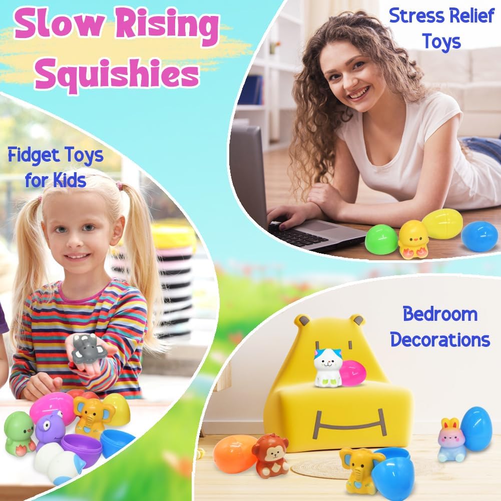 Lassan Kelő Squishy Játék Húsvétra | 12/24 DB Előretöltött Tojás - Kreatív Játék, Szenzoros Élmény Gyerekeknek