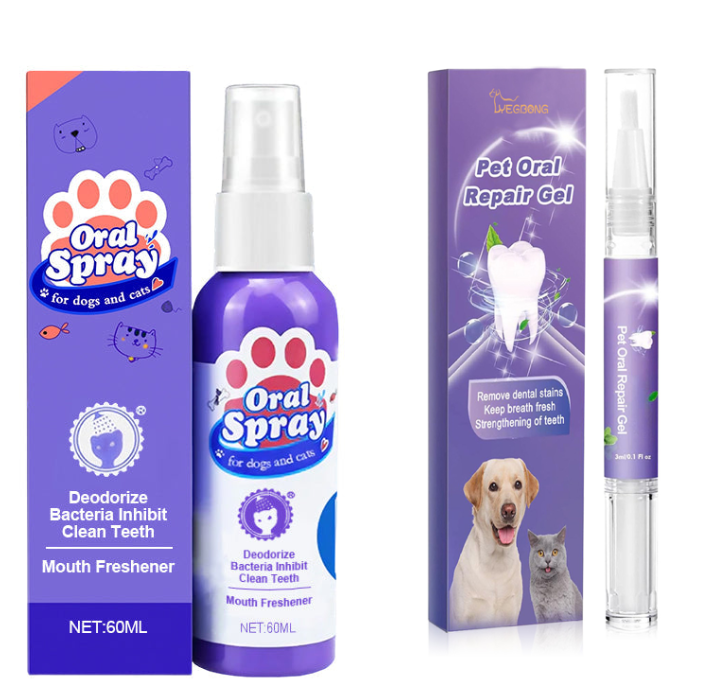 Kutya & Macska Fogápoló Spray | Friss Lehelet, Fogkő Megelőzés - Könnyű Használatú Új Termék Háziállatok Számára