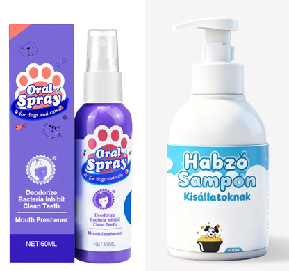 Kutya & Macska Fogápoló Spray | Friss Lehelet, Fogkő Megelőzés - Könnyű Használatú Új Termék Háziállatok Számára