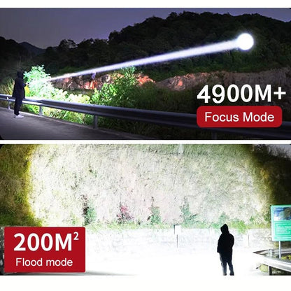 🔋 USB-Tölthető Zoom Taszlólámpa | 3000 Lumen Erős Fény, Állítható Sugár - Kemping, Szabadulószoba, Éjszakai Kirándulás 🌙✨