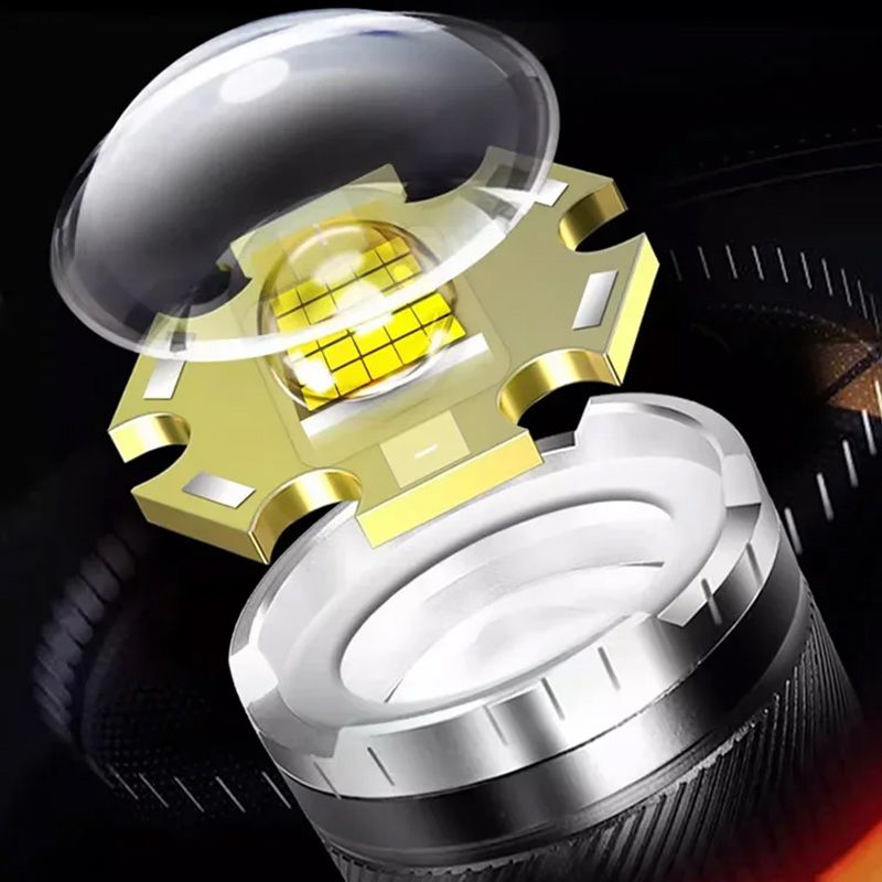 🔋 USB-Tölthető Zoom Taszlólámpa | 3000 Lumen Erős Fény, Állítható Sugár - Kemping, Szabadulószoba, Éjszakai Kirándulás 🌙✨