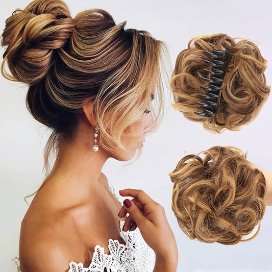 2025🌹Rózsa nyaklánc ingyen✨Claw Clip paróka a természetes haj Bun számára👩‍🦱