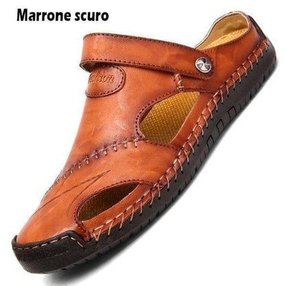 🔥 Nagy méretű puha bőr férfi légáteresztő kültéri szandál – egész napos kényelem, nem izzad, nem nyom, nem dörzsöl! 👞☀️ Utánvéttel!