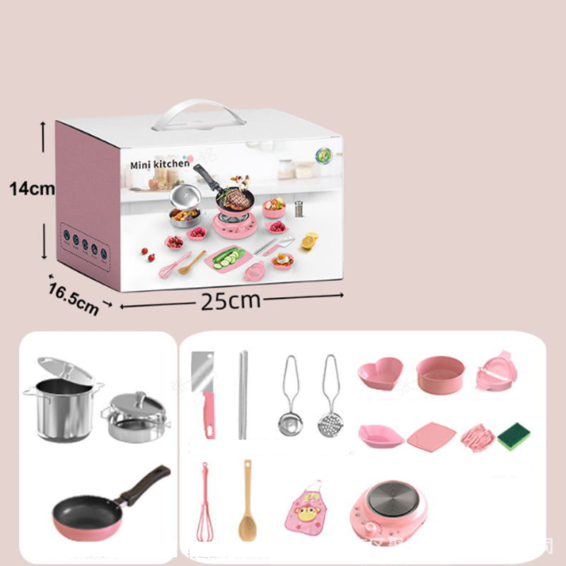 🎁 INGYENES Adapter! Valódi Mini Konyha Játék 3-8 Éves Lányoknak Fiúknak | Szerepjáték, Fakísérlet Főzőkészlet