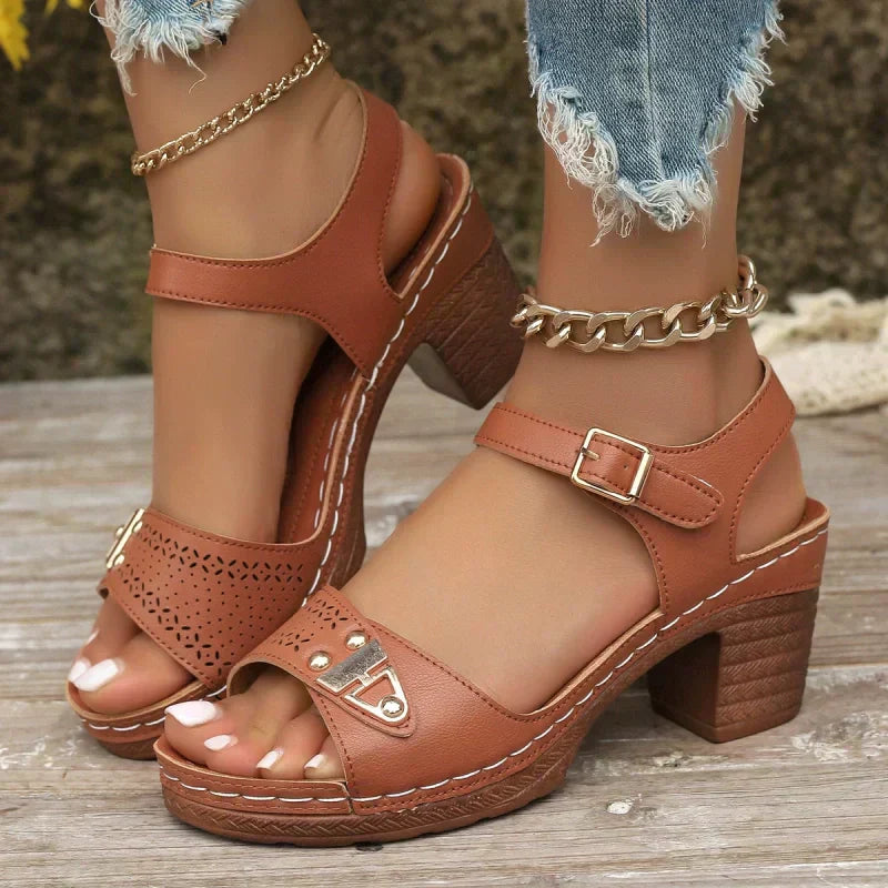 👡Nyári női Chunky Magassarkú szandálok