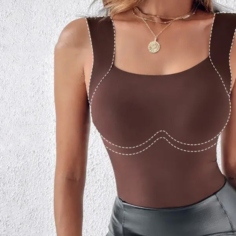 🌟 2026 Legnépszerűbb Formáló Top | Beépített Push-Up Melltartóval, Kényelmes Anyag - M-3XL Méretek, Divatos Testhezálló Felső 💃