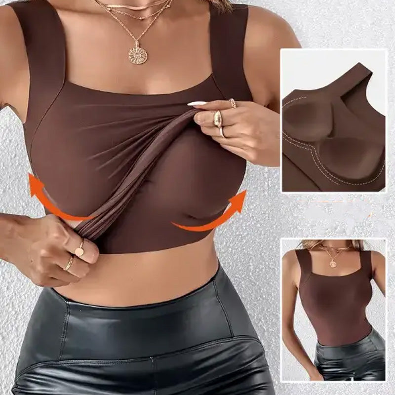 🌟 2026 Legnépszerűbb Formáló Top | Beépített Push-Up Melltartóval, Kényelmes Anyag - M-3XL Méretek, Divatos Testhezálló Felső 💃