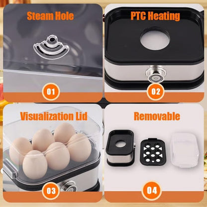 👩‍🍳 Multifunkciós tojáspároló átlátszó fedéllel🥚