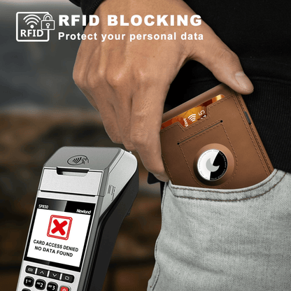 🎁AirTag pénztárca férfiaknak – felnyíló alumínium tok, pénzcsipesz, vékony bőrrekeszek, hitelkártyatartó, RFID-blokkoló, minimalista, kétrét hajtogatható pénztárca