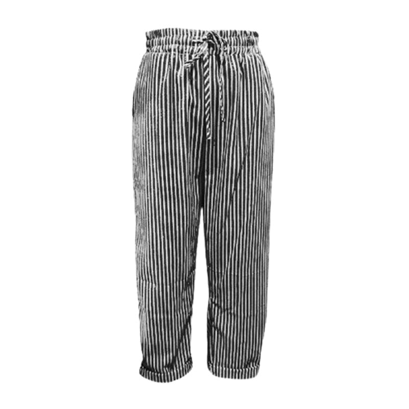 👖 Csíkos vászon pamut nadrág nőknek – könnyű, légáteresztő, nyári hőségben is kényelmes! ☀️ Platás utánvéttel!