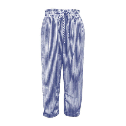 👖 Csíkos vászon pamut nadrág nőknek – könnyű, légáteresztő, nyári hőségben is kényelmes! ☀️ Platás utánvéttel!