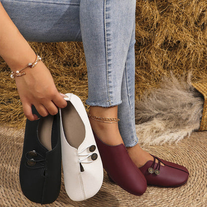 ✨ Női lapos cipő puha mesterséges bőrből – Kényelmes, könnyű, mindennapi stílushoz 🚶‍♀️👟