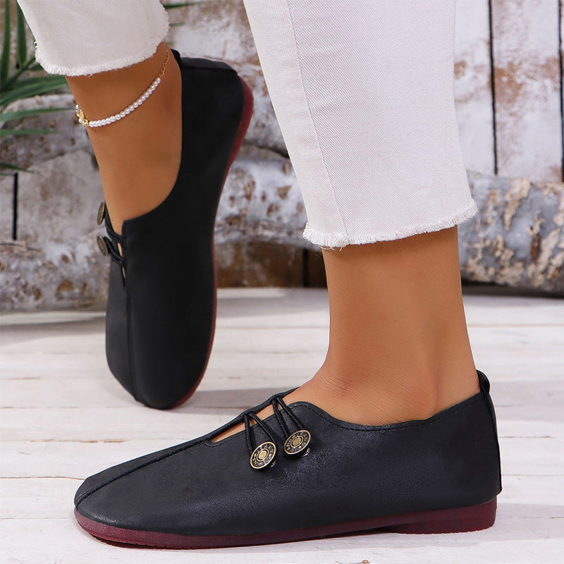 ✨ Női lapos cipő puha mesterséges bőrből – Kényelmes, könnyű, mindennapi stílushoz 🚶‍♀️👟
