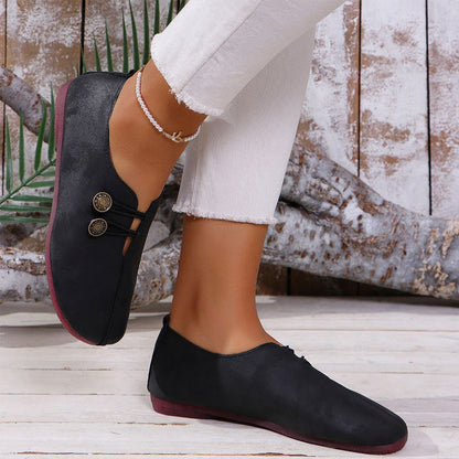 ✨ Női lapos cipő puha mesterséges bőrből – Kényelmes, könnyű, mindennapi stílushoz 🚶‍♀️👟