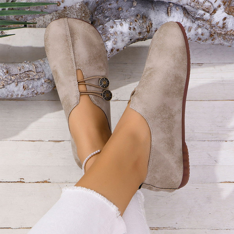 ✨ Női lapos cipő puha mesterséges bőrből – Kényelmes, könnyű, mindennapi stílushoz 🚶‍♀️👟