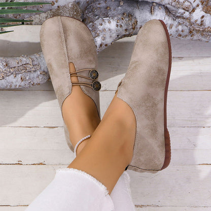 ✨ Női lapos cipő puha mesterséges bőrből – Kényelmes, könnyű, mindennapi stílushoz 🚶‍♀️👟