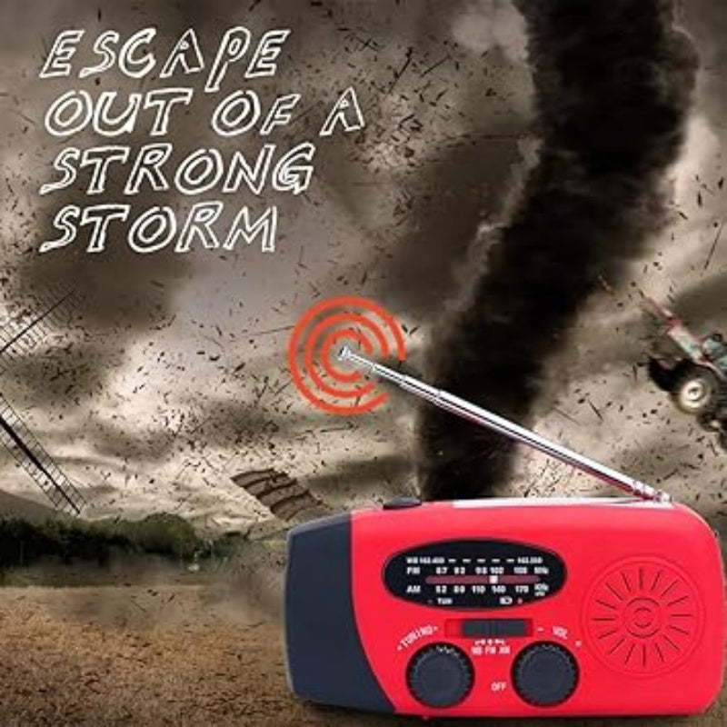 🌞 Multifunkciós Napelemes Vészhelyzeti Rádió | Kézi Hajtású, Bluetooth Hangszóró, LED Lámpa, Telefon Töltő - Kemping, Vészhelyzet, Otthoni Biztonság 📻🆘