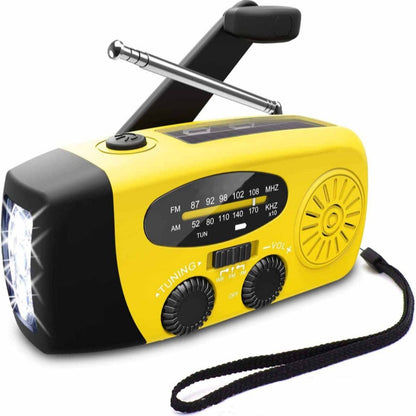 🌞 Multifunkciós Napelemes Vészhelyzeti Rádió | Kézi Hajtású, Bluetooth Hangszóró, LED Lámpa, Telefon Töltő - Kemping, Vészhelyzet, Otthoni Biztonság 📻🆘