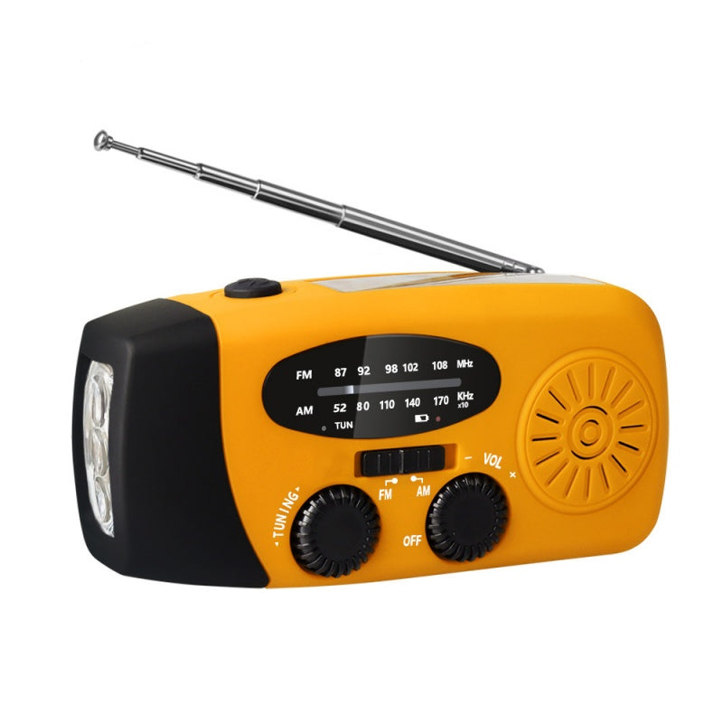 🌞 Multifunkciós Napelemes Vészhelyzeti Rádió | Kézi Hajtású, Bluetooth Hangszóró, LED Lámpa, Telefon Töltő - Kemping, Vészhelyzet, Otthoni Biztonság 📻🆘