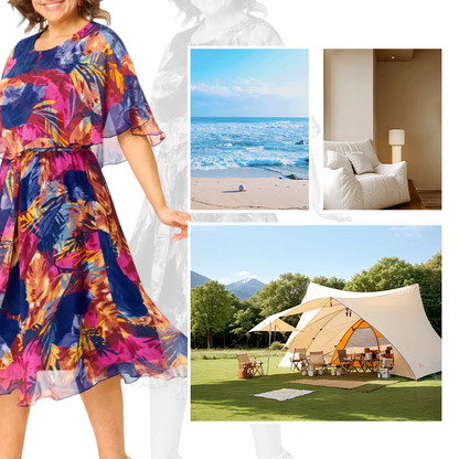 🌸 Virágos Fél Ujjú Elegáns Ruha | Női Nyomtatott Divat Tavaszra & Nyárra 👗✨