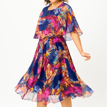 🌸 Virágos Fél Ujjú Elegáns Ruha | Női Nyomtatott Divat Tavaszra & Nyárra 👗✨