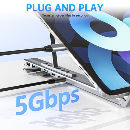 💻 USB-C Dokkoló & Laptop Állvány Szett | 4K HDMI + Többportos + Ergonomikus – Ideális Otthoni Irodába, Meetingre & Dupla Kijelzős Beállításhoz ⚡🎯