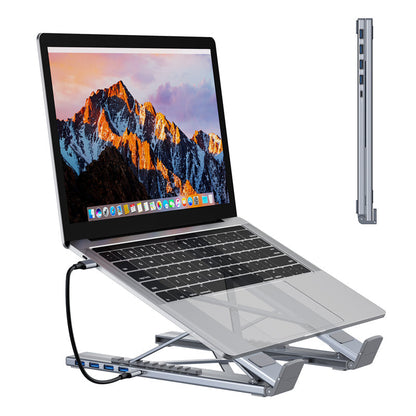 💻 USB-C Dokkoló & Laptop Állvány Szett | 4K HDMI + Többportos + Ergonomikus – Ideális Otthoni Irodába, Meetingre & Dupla Kijelzős Beállításhoz ⚡🎯