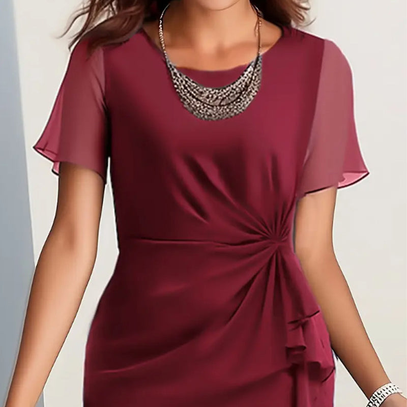 👗 Budapesti divat: elegáns, egyszínű ruha – francia retro stílus✨