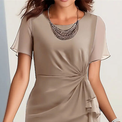 👗 Budapesti divat: elegáns, egyszínű ruha – francia retro stílus✨