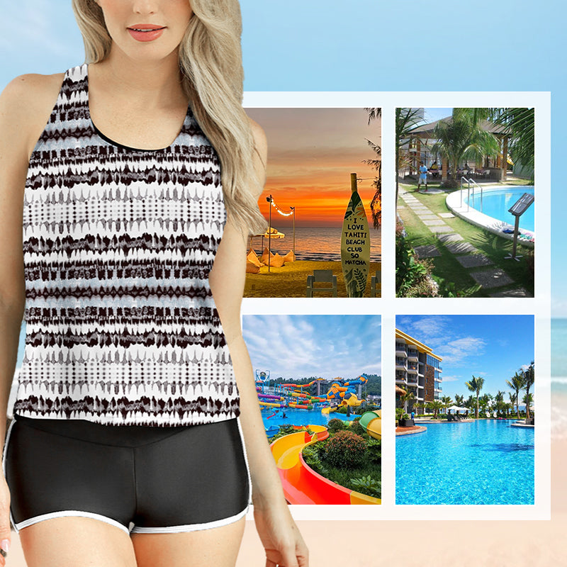 🔥👙 Női kényelmes háromrészes fürdőruha nyomtatással – divatos, testhezálló, strandra természetes! 🏖️✨ Utánvéttel!