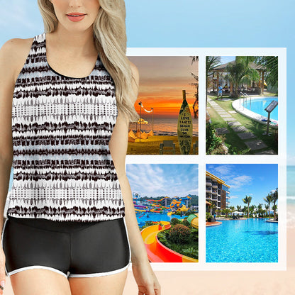 🔥👙 Női kényelmes háromrészes fürdőruha nyomtatással – divatos, testhezálló, strandra természetes! 🏖️✨ Utánvéttel!