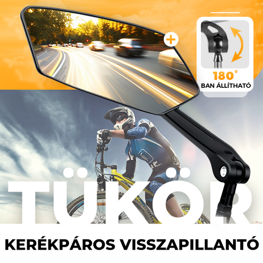 🚴‍♀️ Kerékpár Visszapillantó Tükör – 360° Forgatható, Állítható, Biztonságos | Anti-vibráció, Gyors Szerelés 🔍🛡️