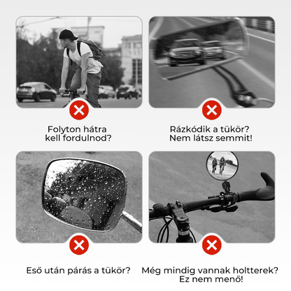 🚴‍♀️ Kerékpár Visszapillantó Tükör – 360° Forgatható, Állítható, Biztonságos | Anti-vibráció, Gyors Szerelés 🔍🛡️
