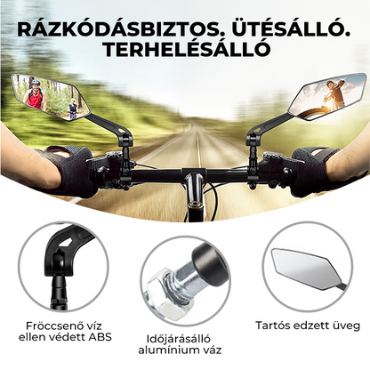 🚴‍♀️ Kerékpár Visszapillantó Tükör – 360° Forgatható, Állítható, Biztonságos | Anti-vibráció, Gyors Szerelés 🔍🛡️