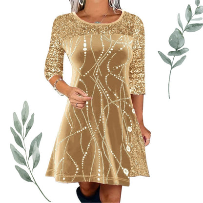 ✨Elegáns flitteres A vonalú ruha