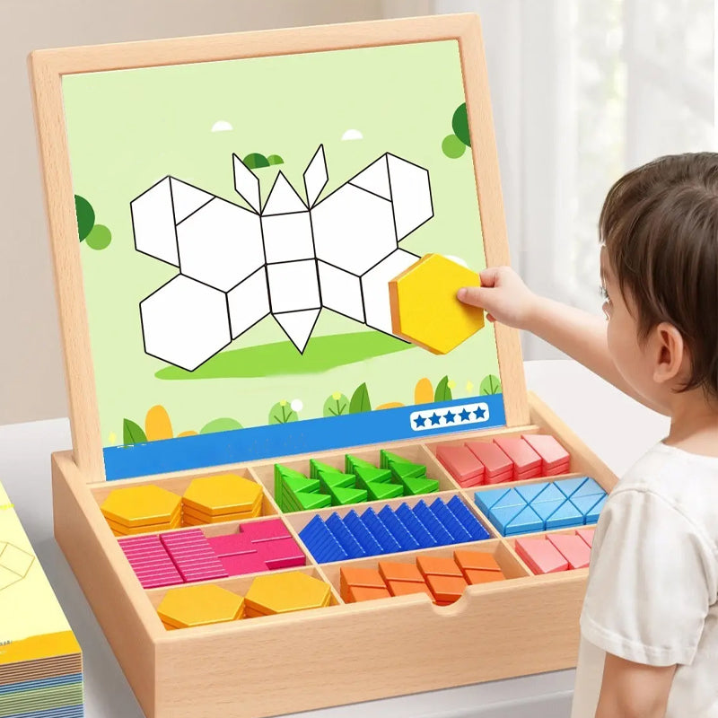 🧠 Okos Karácsonyi Ajándék - Mágneses Fa Puzzle Fejlesztő Játék Gyerekeknek