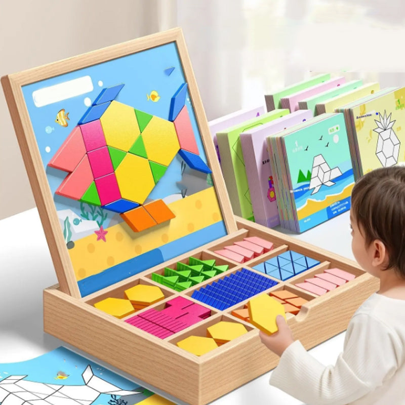 🧠 Okos Karácsonyi Ajándék - Mágneses Fa Puzzle Fejlesztő Játék Gyerekeknek