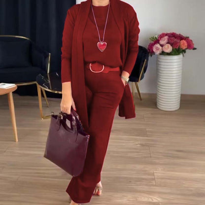 💝 Hosszú kardigán szett – háromrészes! Kardigán + felső + nadrág, egybegyűjtve, tökéletes összeállítás. Kényelmes, nőies, praktikus. 👗✨ Utánvéttel!