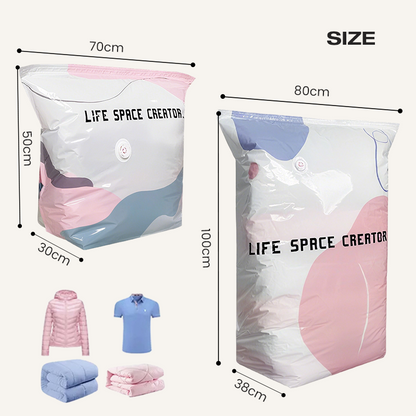 🧳 Takarítson meg akár 80% helyet! Szivattyú nélküli vákuumos tárolózsákok ruhákhoz és ágyneműhöz – kézi nyomással is működik! ✨ Platás utánvéttel!