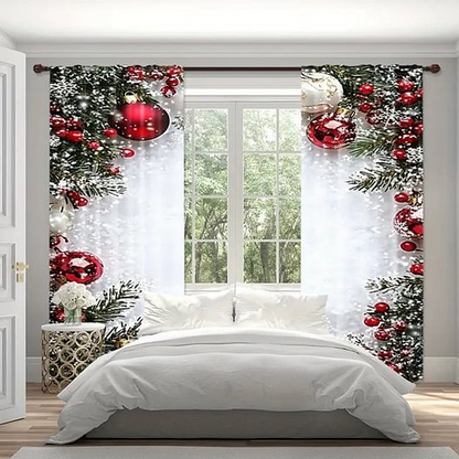 🎄🎅 Karácsonyi ablakfüggöny 2 részes szett lakberendezéshez 🏡🎁