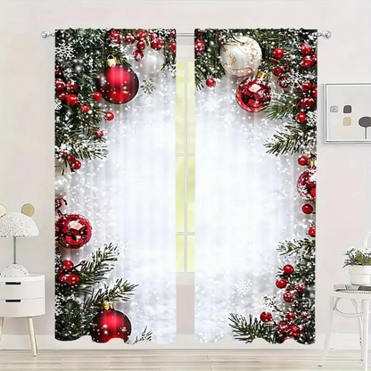 🎄🎅 Karácsonyi ablakfüggöny 2 részes szett lakberendezéshez 🏡🎁