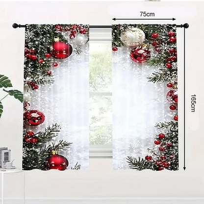 🎄🎅 Karácsonyi ablakfüggöny 2 részes szett lakberendezéshez 🏡🎁