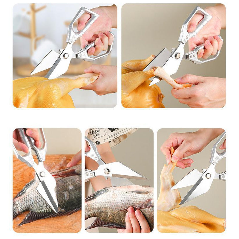 🔥 PROFESSZIONÁLIS TÖBBCÉLÚ KONYHAI OLLÓ | Erős, Rozsdamentes Acél – Hús, Csont, Zöldség Vágásához | Könnyű Használat, Tartós 👨‍🍳✂️