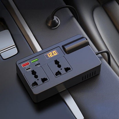 🚐 Mindenhol 220V! Autó Inverter Digitális Kijelzővel | 12V/24V Bemenet, 230V Kimenet - Ideális Kempinghez, Utazáshoz, Otthoni Vészhelyzetre 🏕️💨